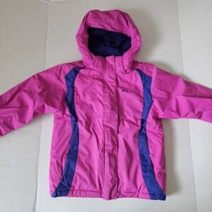 Mountain Warehouse Youth Ski Snow Jacket Size 7-8 Pink Blue Fleece Lined
